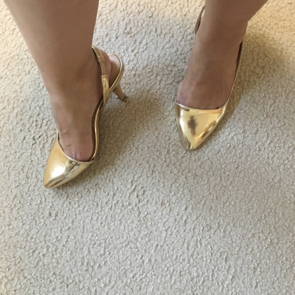 Gold sling back Aldo pointed toe heels